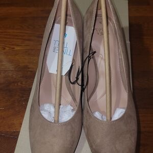 Taupe Suede Women's Pumps